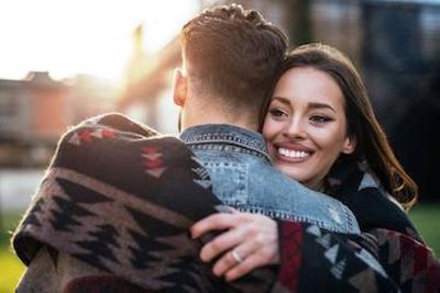 A couple hugging
